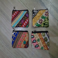 LAXMANS PRINTED Zari Patchwork Coins Purses, Style : Bohemian