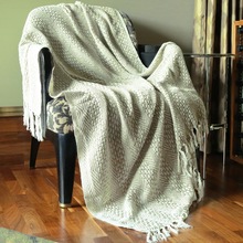 730 Gm Self Weaved Cotton Throw Blanket, Technics : Handmade