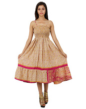 Printed Art Silk Dress, Size : L-45 X C-26 X SC-38