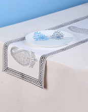 Printed Paisley Cotton Table Runner, For Home, Hotel, Multipurpose, Technics : Handmade