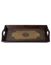 Rajrang Wood Serving Tray Dining Tableware, Size : L-20.5 X W-14 X H-2
