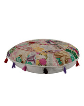 Round 100% Cotton Space Floor Cushion Cover, For Car, Chair, Decorative, Seat, Pattern : Embroidered