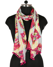 Rajrang Printed Zig-Zag Warps Scarves, Size : L-70 X W-20 Inch