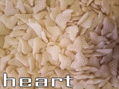 Heart Shaped 3D Fryums, For Breakfast, Color : Light White