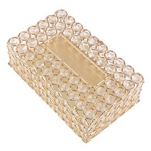 Metal TISSUE BOX CRYSTAL