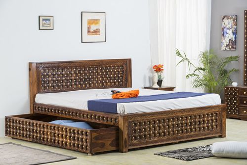 Polished Wooden Bed With Diwan, For Commercial Use, Home Use, Hotel Use, Motels Use, Feature : Accurate Dimension