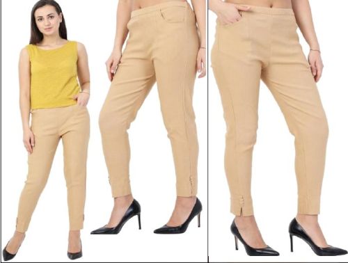 Beige Ladies Lumlum Cigarette Pant, Size : XL, XXL