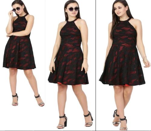 Black Net Dress, Size : XS, M