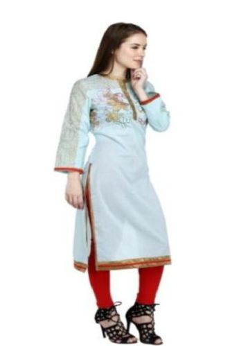 Cotton Emboss Print Kurtis, Occasion : Casual Wear