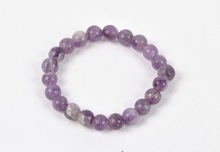 Amethyst Round Bead Bracelet, Main Stone : Onyx