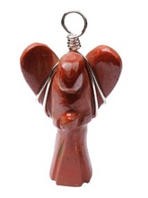 Red Jasper Wire Wrap Angel Pendant, Technique : Hand Made