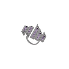 Amethyst Baguettes Open Ring, Gender : Children's, Women's