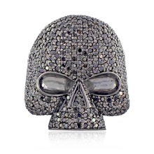 Black Diamond Silver Skull Ring