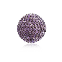 Pave Amethyst Gemstone Bead Ball Finding