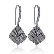 Pave Diamond Hook Earrings, Occasion : Anniversary, Engagement, Gift, Party, Wedding