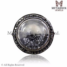 Silver Crystal Shaker Ring