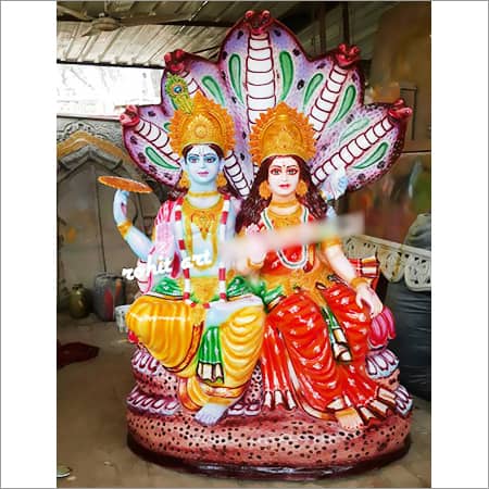 Fibre Vishnu Laxmi Statue, For Temple, Worship, Style : Antique