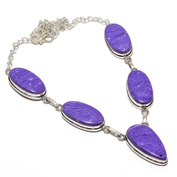 Charoite Gemstone Silver Necklace, Style : Fashionable