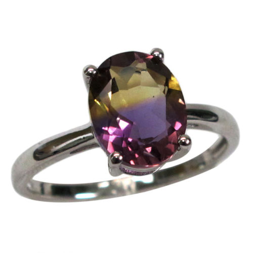 Large Emerald-Cut Ametrine Ring, Gender : Children's, Men's, Unisex, Women's