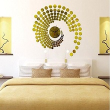 Prastara Acrylic 3D Wall Clock, For Home Decoration, Color : Gold