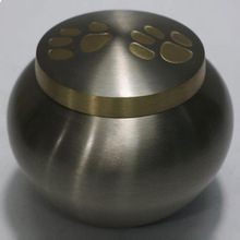 Double Paw Print Brass PET Cremation Urn