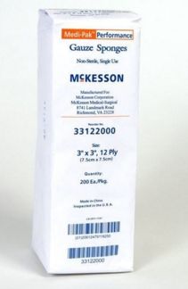 Cotton McKesson Gauze Sponges, Brand Name : Medi-Pak™ Performance