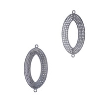 Pave Diamond Oval Shape Connector