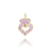 Chic Designs Weight Pink Sapphire Charm, Size : 12X10 Mm