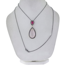 Ruby Rose Quartz Pendant Necklace, Occasion : Anniversary