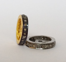 Kiranbeads 925 Sterling Silver Diamond Spacer Beads Wheel