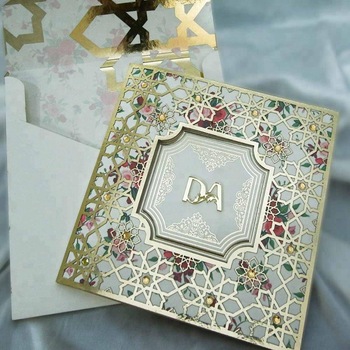 Laser Cut Invitations Box, Color : Gold