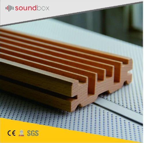 Polished Pure Wool Wooden Wall Sound Diffusion Acoustic Panel