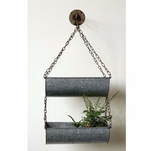 TLT Metal Hanging Galvanized Planter Garden