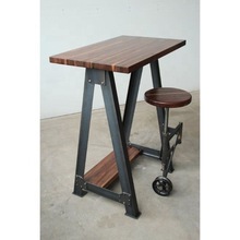 Iron Writing Desk With Wooden Top, For Commercial Furniture