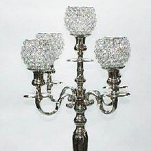 Crystal Candelabra, Color : NICKEL/ SILVER