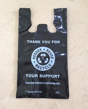 Printed HDPE Plastic T Shirt Bags, For Wine, Color : White