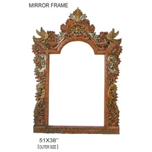 Bird Wooden Jharokha Mirror Frame, For Decorative, Color : Brown, Customised