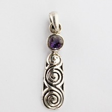 Silver Amethyst Stone Pendant