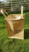 Jute Square Laundry Bag, Style : Handles