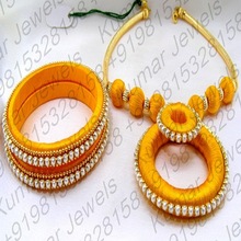 Pearl Beaded Handmade Silk Thread Necklace Set