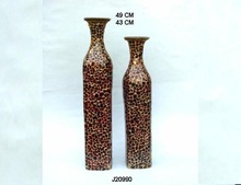 Metal Glass Mosaic Iron Vase