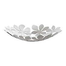 Round Shape Stainless Steel Leaf Cut Fruit Bowl