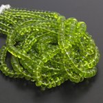 Natural Peridot Smooth Rondelle Gemstone Beads