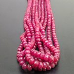 Natural Ruby Faceted Rondelle Gemstone Beads, Length : 16 Inch