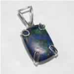 Reconstructed Gemstone 925 Silver Handmade Pendant