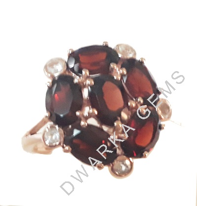 925 Sterling Silver Gemstone Jewelry Garnet New Design Silver Rings