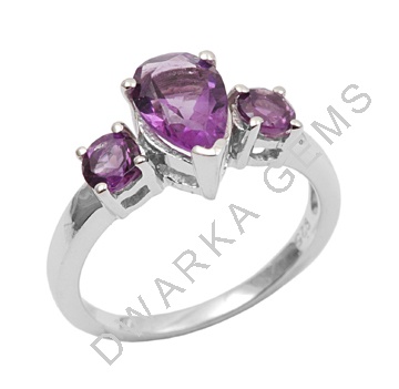 African Amethyst 925 Sterling Silver Rings