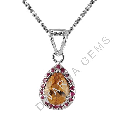 Citrine And Pink Sapphire Pendant