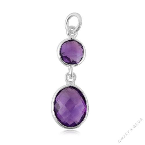 Latest Fashion Jewelry Amethyst Gemstone Silver Pendant