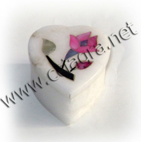 Alabaster Marble Inlay Trinket Box, For Home Decoration